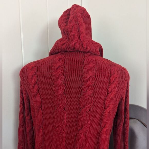 Saks 5th Avenue Silk Cashmere Cable Knit Hoodie Quiet Luxury S Preppy Nautical - Picture 6 of 8